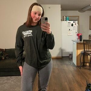 Women's Motivational Green Long Sleeve Tee